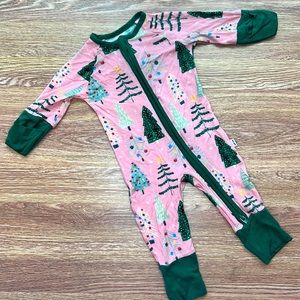 Little Sleepies Pink Christmas Trees Preemie